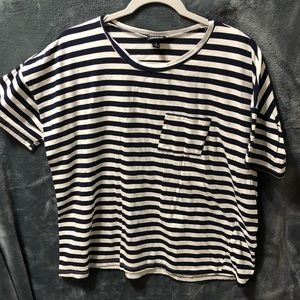 Navy and white striped tee